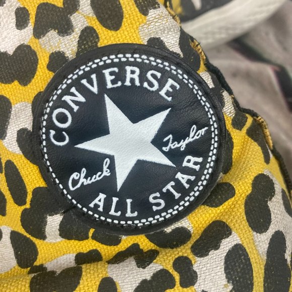 Converse All Star Chuck Taylor Yellow Cheetah Print High Top Womens Shoes - Picture 6 of 8